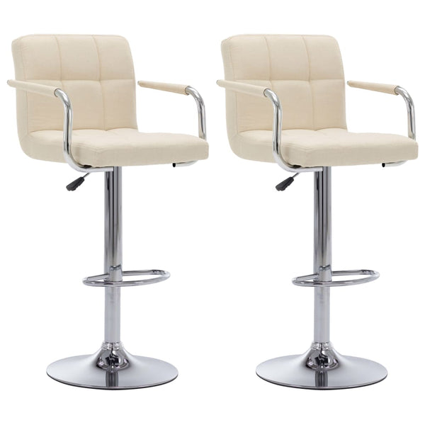 vidaXL Tabourets de bar 2 pcs Tissu Crème