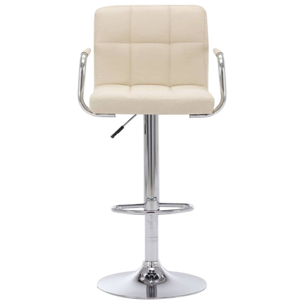 vidaXL Tabourets de bar 2 pcs Tissu Crème