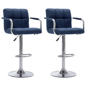 vidaXL Tabourets de bar 2 pcs Bleu Tissu