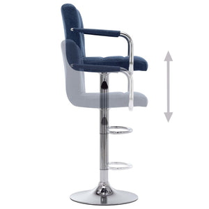 vidaXL Tabourets de bar 2 pcs Bleu Tissu