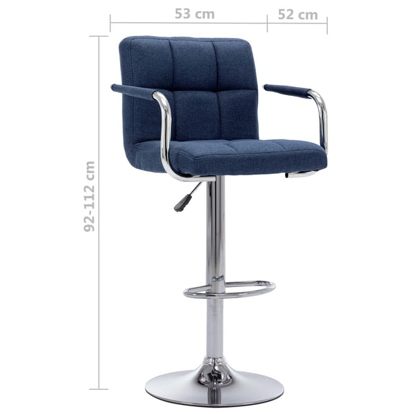 vidaXL Tabourets de bar 2 pcs Bleu Tissu