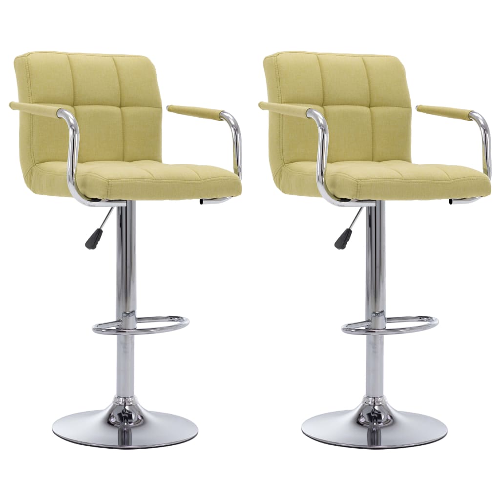 vidaXL Tabourets de bar 2 pcs Tissu vert