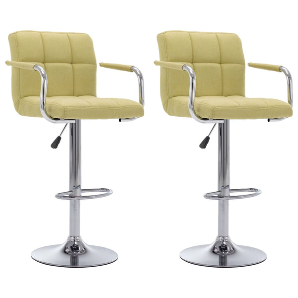 vidaXL Tabourets de bar 2 pcs Tissu vert