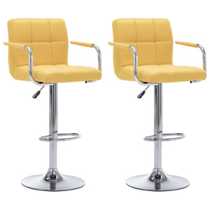 vidaXL Tabourets de bar 2 pcs Jaune Tissu