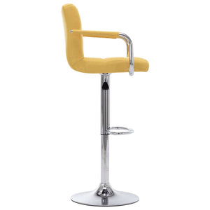 vidaXL Tabourets de bar 2 pcs Jaune Tissu