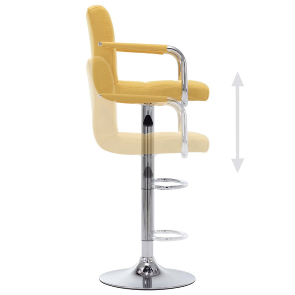 vidaXL Tabourets de bar 2 pcs Jaune Tissu