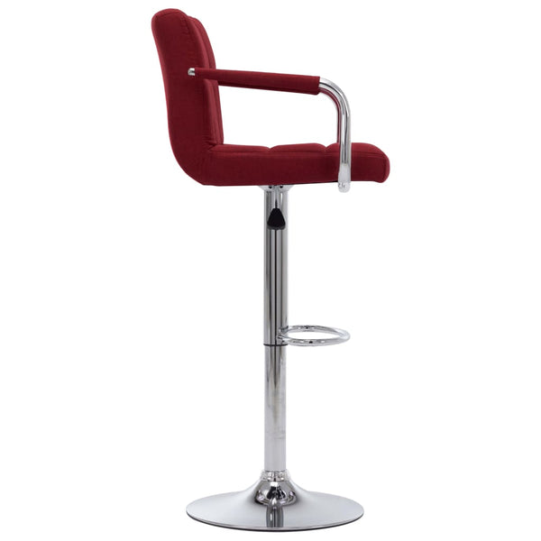 vidaXL Tabourets de bar 2 pcs Rouge bordeaux Tissu
