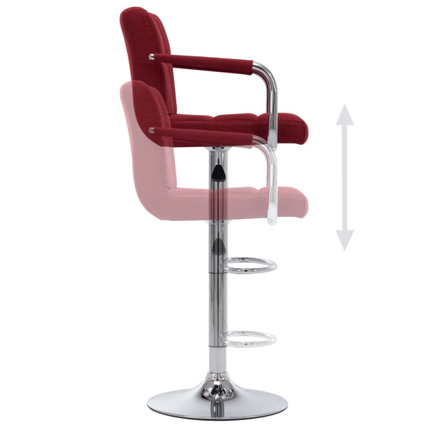 vidaXL Tabourets de bar 2 pcs Rouge bordeaux Tissu