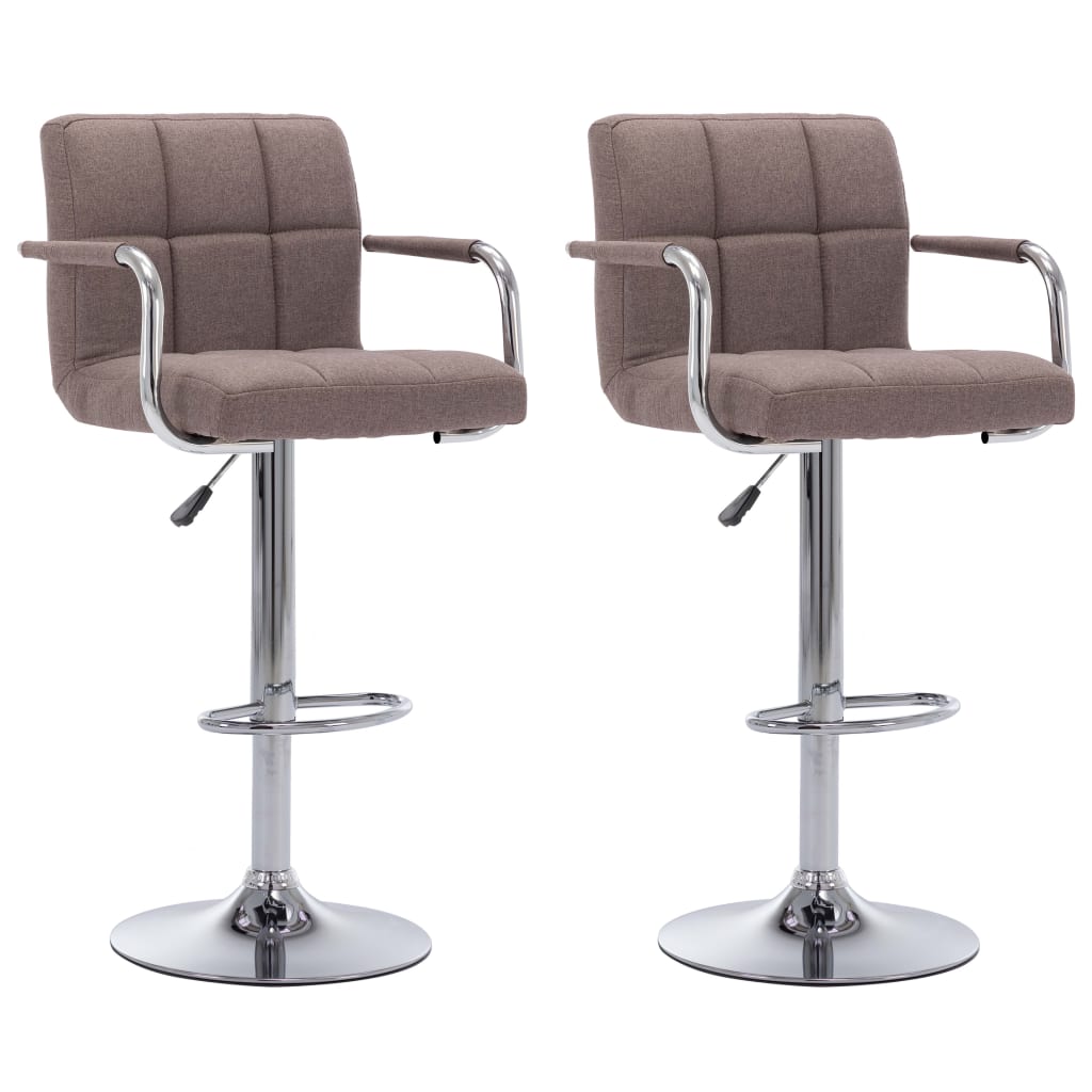 vidaXL Tabourets de bar 2 pcs Taupe Tissu