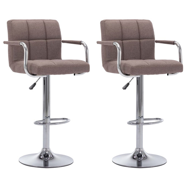 vidaXL Tabourets de bar 2 pcs Taupe Tissu