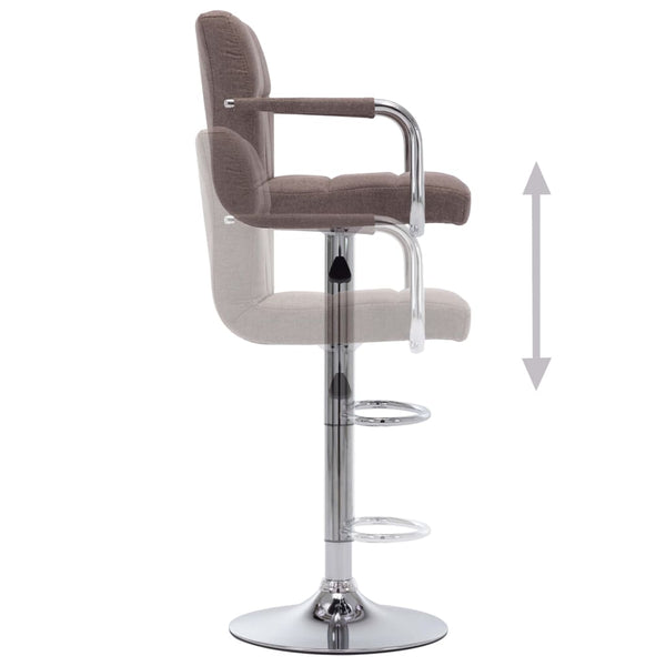 vidaXL Tabourets de bar 2 pcs Taupe Tissu