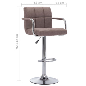 vidaXL Tabourets de bar 2 pcs Taupe Tissu