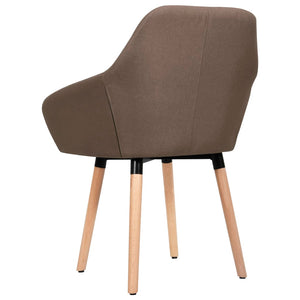 vidaXL Dining Chairs 2 pcs Brown Fabric