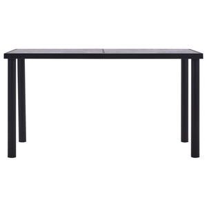 Esstisch Schwarz und Betongrau 140 x 70 x 75 cm MDF