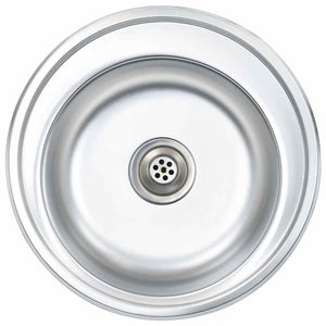 vidaXL Built-in Sink with Sieve and Siphon Stainless Steel
