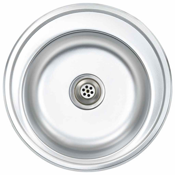 vidaXL Built-in Sink with Sieve and Siphon Stainless Steel