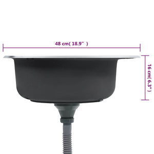 vidaXL Built-in Sink with Sieve and Siphon Stainless Steel