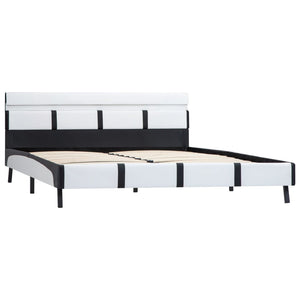 vidaXL Cadre de lit avec LED Blanc Similicuir 120x200 cm