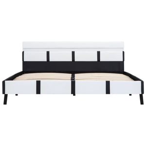 vidaXL Cadre de lit avec LED Blanc Similicuir 120x200 cm