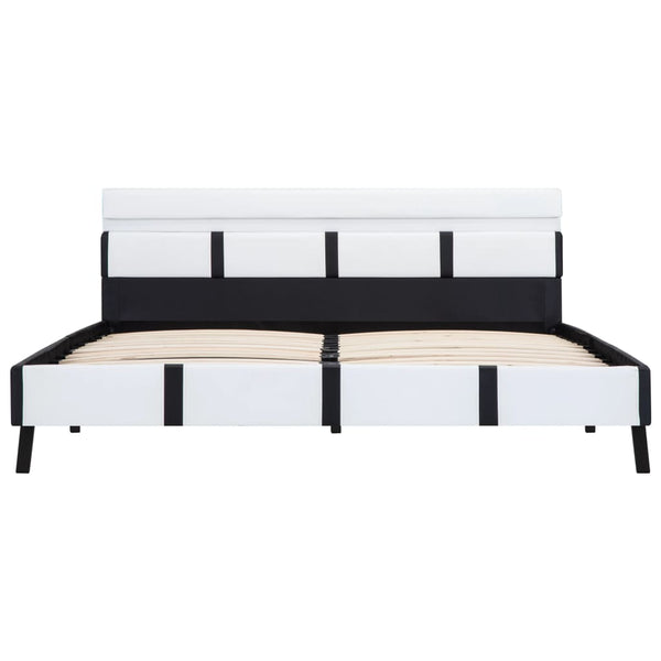 vidaXL Cadre de lit avec LED Blanc Similicuir 120x200 cm