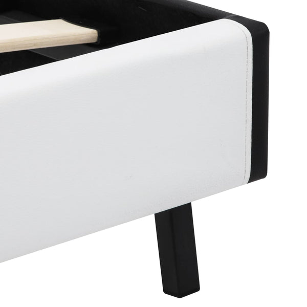 vidaXL Cadre de lit avec LED Blanc Similicuir 120x200 cm