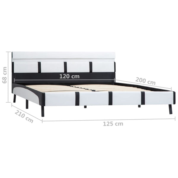vidaXL Cadre de lit avec LED Blanc Similicuir 120x200 cm