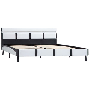 vidaXL Cadre de lit avec LED Blanc Similicuir 160×200 cm