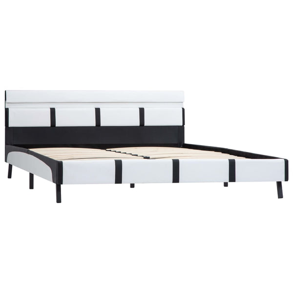 vidaXL Cadre de lit avec LED Blanc Similicuir 160×200 cm