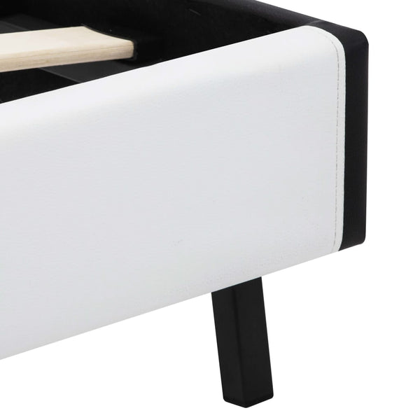 vidaXL Cadre de lit avec LED Blanc Similicuir 160×200 cm