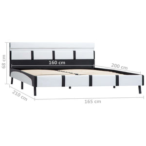 vidaXL Cadre de lit avec LED Blanc Similicuir 160×200 cm
