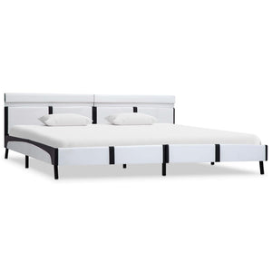 vidaXL Cadre de lit avec LED Blanc Similicuir 180×200 cm