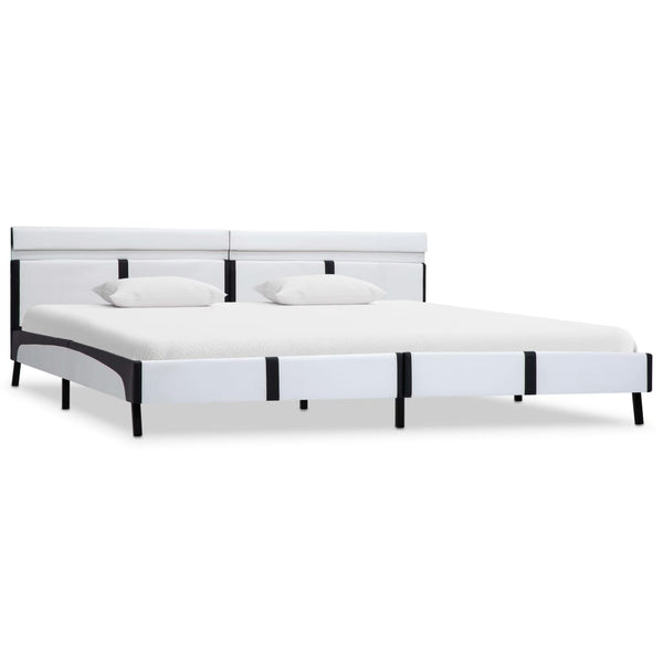 vidaXL Cadre de lit avec LED Blanc Similicuir 180×200 cm