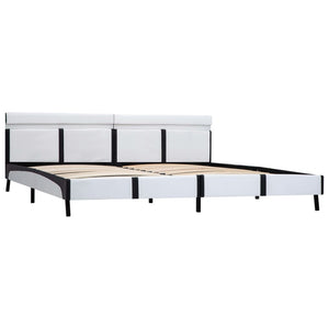 vidaXL Cadre de lit avec LED Blanc Similicuir 180×200 cm