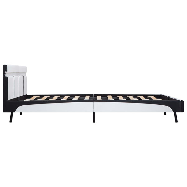 vidaXL Cadre de lit avec LED Blanc Similicuir 180×200 cm