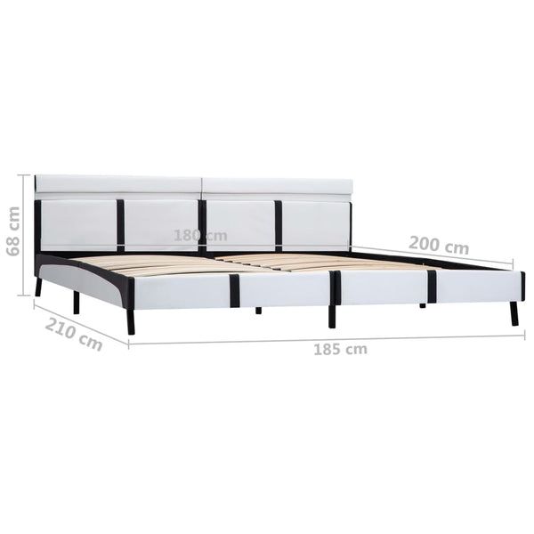 vidaXL Cadre de lit avec LED Blanc Similicuir 180×200 cm