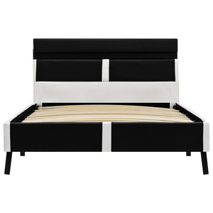 vidaXL Cadre de lit avec LED Similicuir Noir 90x200 cm