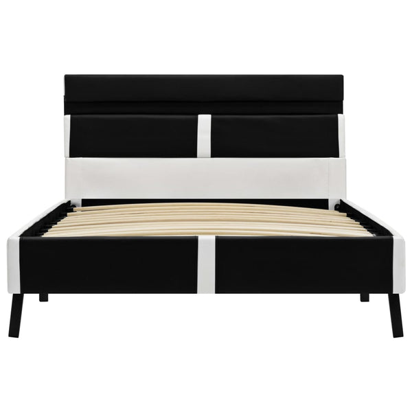 vidaXL Cadre de lit avec LED Similicuir Noir 90x200 cm
