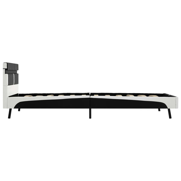 vidaXL Cadre de lit avec LED Similicuir Noir 90x200 cm