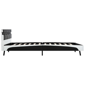 Bettgestell mit LED Schwarz Kunstleder 140x200 cm