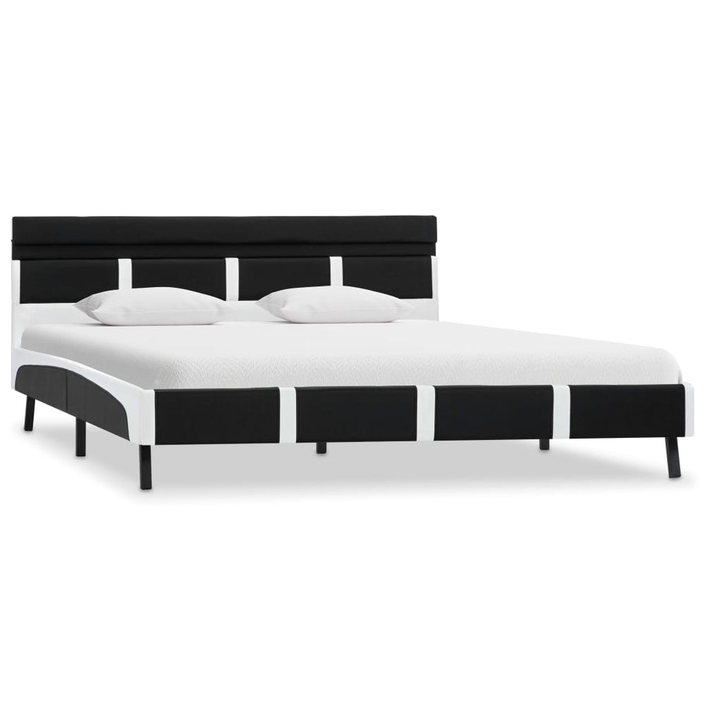 vidaXL Cadre de lit avec LED Noir Similicuir 160x200 cm