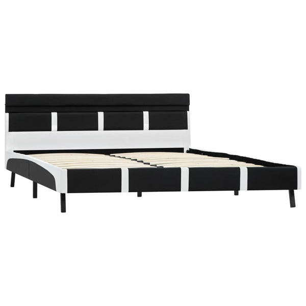 vidaXL Cadre de lit avec LED Noir Similicuir 160x200 cm