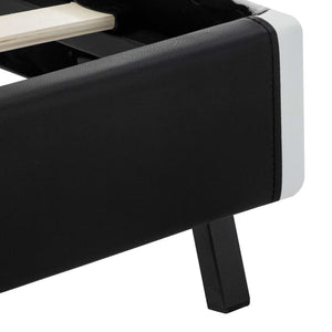 vidaXL Cadre de lit avec LED Noir Similicuir 160x200 cm
