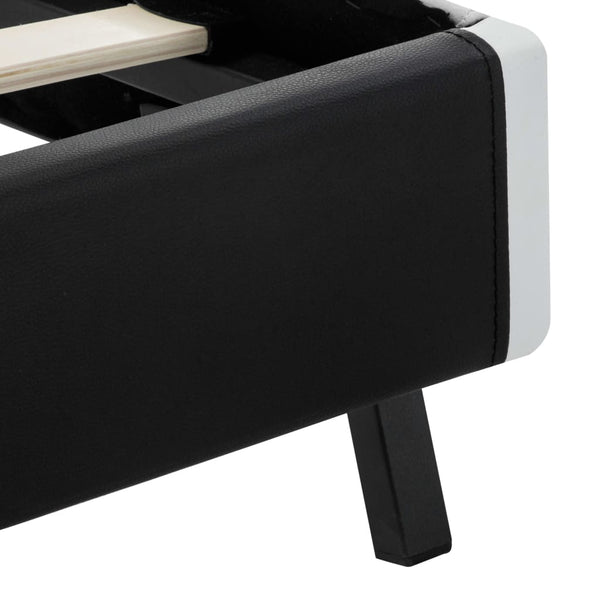 vidaXL Cadre de lit avec LED Noir Similicuir 160x200 cm
