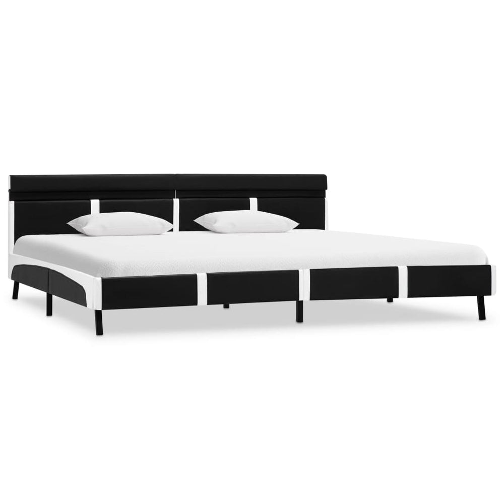 vidaXL Cadre de lit avec LED Noir Similicuir 180x200 cm
