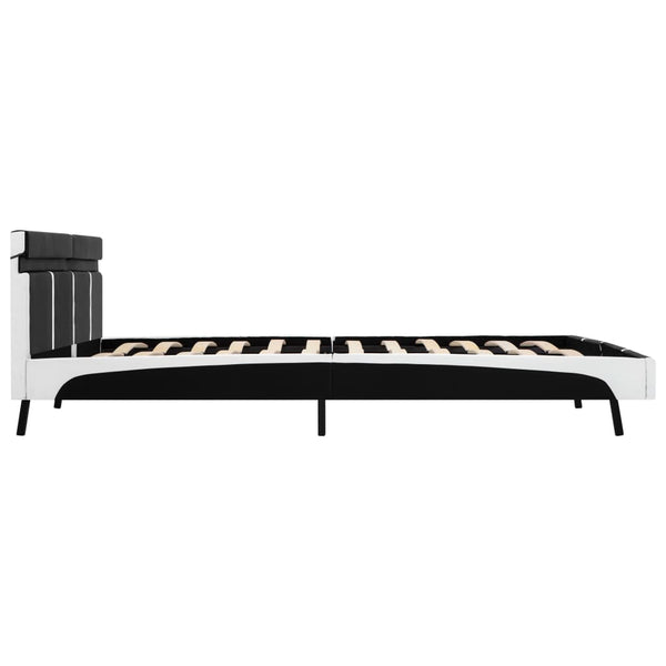 Bettgestell mit LED Schwarz Kunstleder 180x200 cm