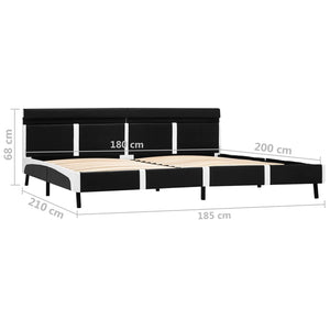 Bettgestell mit LED Schwarz Kunstleder 180x200 cm
