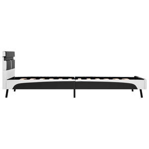 Bettgestell mit LED Grau Kunstleder 90×200 cm