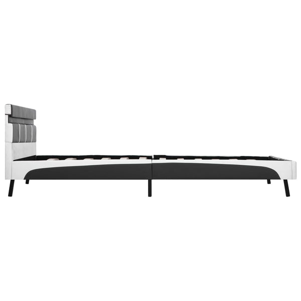Bettgestell mit LED Grau Kunstleder 120×200 cm