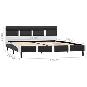 vidaXL LED Bed Frame Grey Faux Leather 120x200 cm
