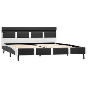 vidaXL Cadre de lit avec LED Gris Similicuir 140x200 cm